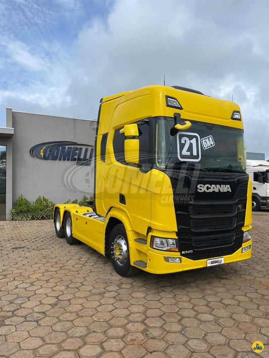 Marca/Modelo: Scania/R540  Ano/Modelo: 21/21  Tração: 6x4 molas  Quilometragem: 286k  Cor: Amarelo  Com Retarder, Gelade